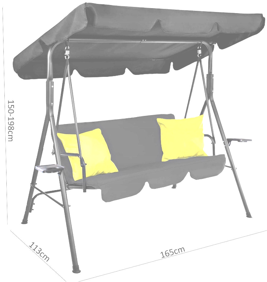 Balansoar gradina Vicenza, 3 locuri, 220kg, gri