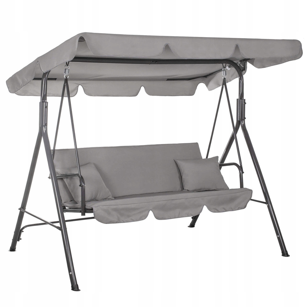 Balansoar gradina Luna cu Pernite pentru Terasa sau Gradina, 3 locuri, 220kg, gri