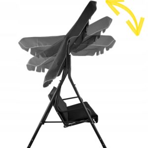 Balansoar gradina Vicenza, 3 locuri, 220kg, negru