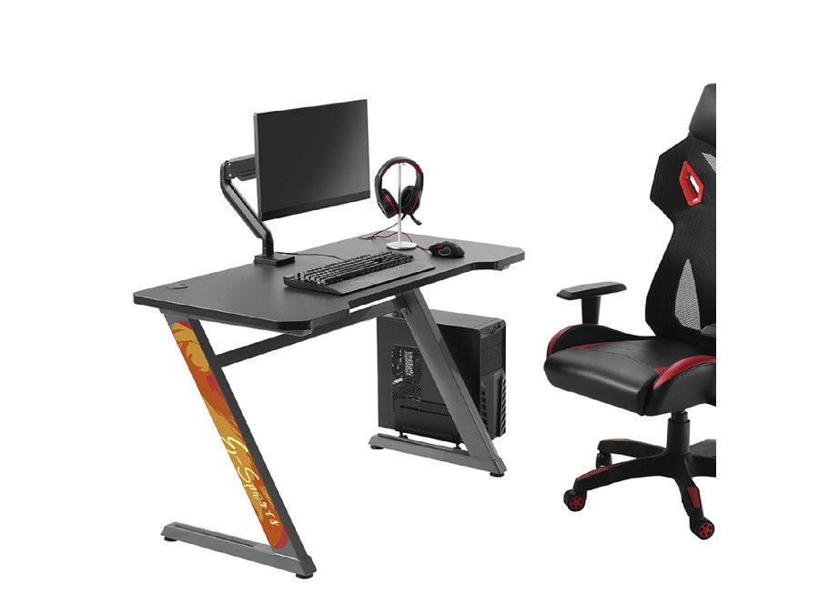 Birou gaming ergonomic NanoRS RS120 cu treceri cabluri, 120x60 cm