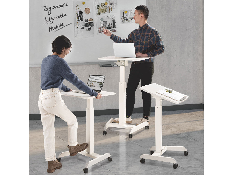 Birou mobil reglabil – pedala,dimensiune 60x52 cm, alb