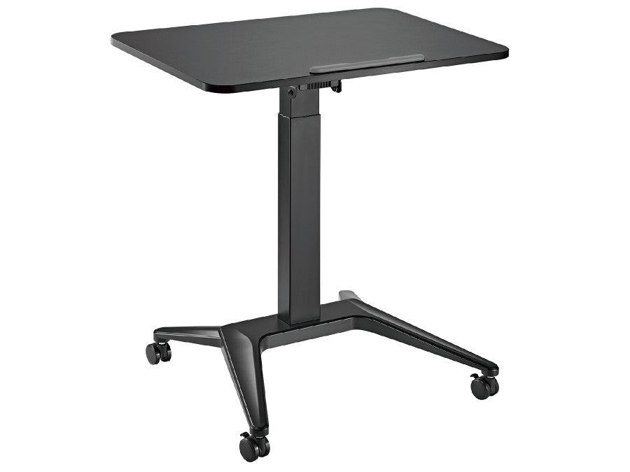 Birou mobil reglabil pneumatic Qualit, dimensiune 80x52 cm, negru