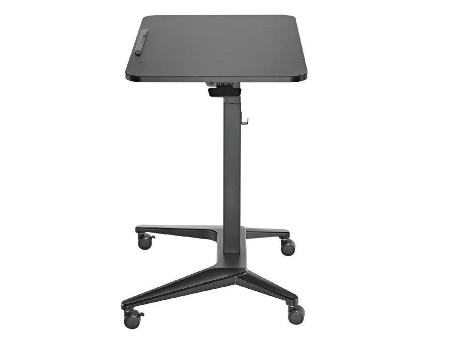 Birou mobil reglabil pneumatic Qualit, dimensiune 80x52 cm, negru