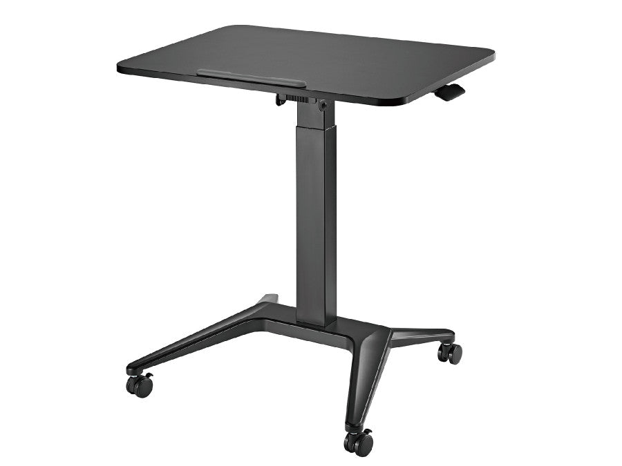 Birou mobil reglabil pneumatic Qualit, dimensiune 80x52 cm, negru