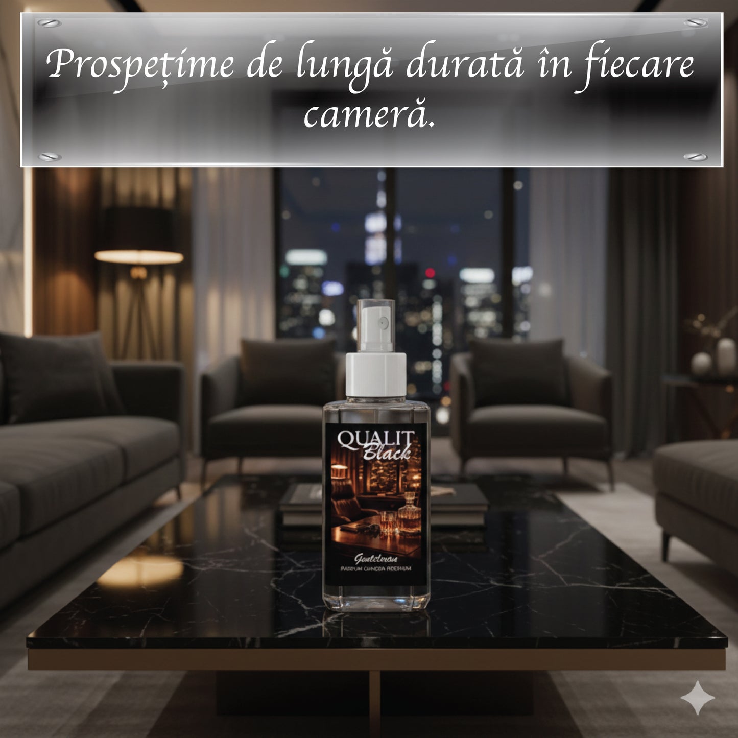 Parfum de camera concentrat, Qualit Black, Gentleman, 75 ml