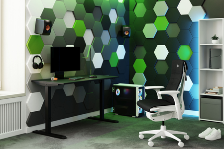 Birou reglabil electric Flexi dimensiune 140x58 cm, inaltime 70–115 cm, motor electric, negru