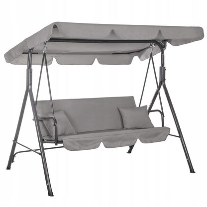 Balansoar gradina Luna cu Pernite pentru Terasa sau Gradina, 3 locuri, 220kg, gri