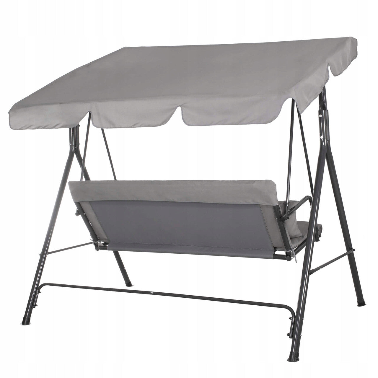 Balansoar gradina Luna cu Pernite pentru Terasa sau Gradina, 3 locuri, 220kg, gri