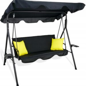 Balansoar gradina Vicenza, 3 locuri, 220kg, negru