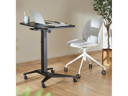 Birou mobil reglabil pneumatic Qualit, dimensiune 80x52 cm, negru