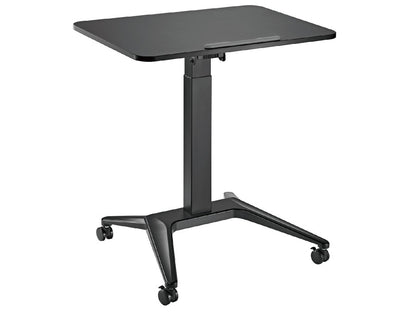Birou mobil reglabil pneumatic Qualit, dimensiune 80x52 cm, negru
