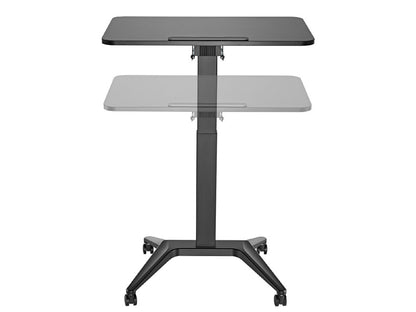 Birou mobil reglabil pneumatic Qualit, dimensiune 80x52 cm, negru