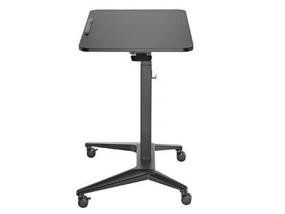 Birou mobil reglabil pneumatic Qualit, dimensiune 80x52 cm, negru