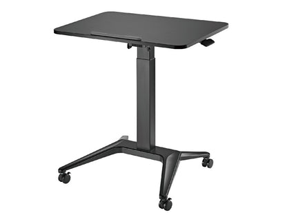 Birou mobil reglabil pneumatic Qualit, dimensiune 80x52 cm, negru