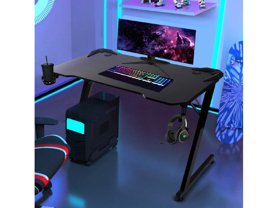 Birou gaming NanoRS RS345 –  dimensiune 110x60 cm, 150 kg, negru