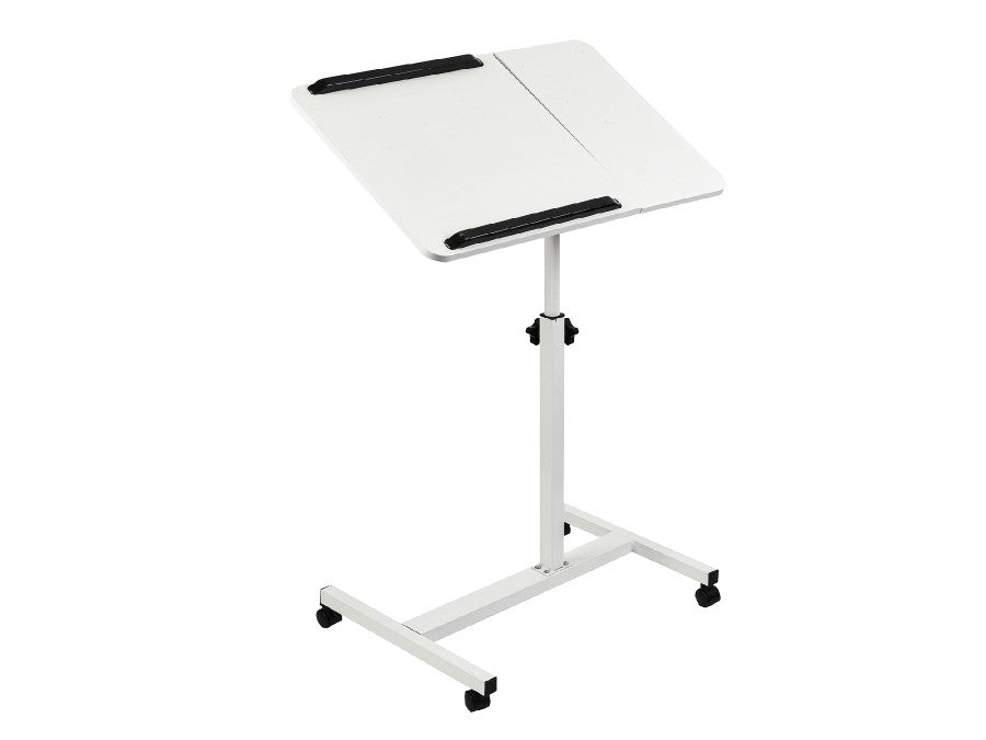 Birou mobil/stand laptop – dublu blat, dimensiune 80x40 cm, inaltime 59x89 cm, culoare alb