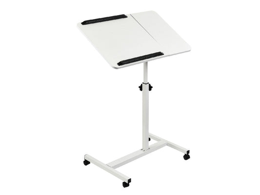 Birou mobil/stand laptop – dublu blat, dimensiune 80x40 cm, inaltime 59x89 cm, culoare alb