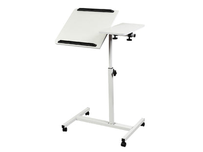 Birou mobil/stand laptop – dublu blat, dimensiune 80x40 cm, inaltime 59x89 cm, culoare alb