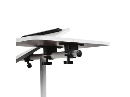 Birou mobil/stand laptop – dublu blat, dimensiune 80x40 cm, inaltime 59x89 cm, culoare alb