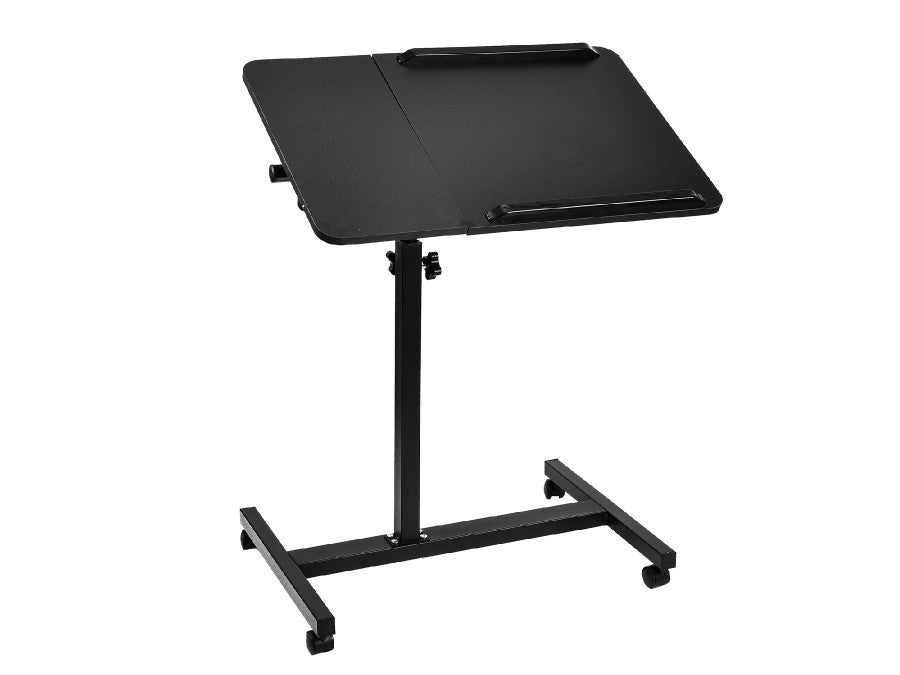 Birou mobil/stand laptop – dublu blat, dimensiune 80x40 cm, inaltime 59x89 cm, culoare negru