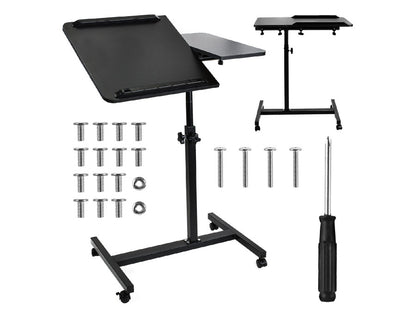 Birou mobil/stand laptop – dublu blat, dimensiune 80x40 cm, inaltime 59x89 cm, culoare negru