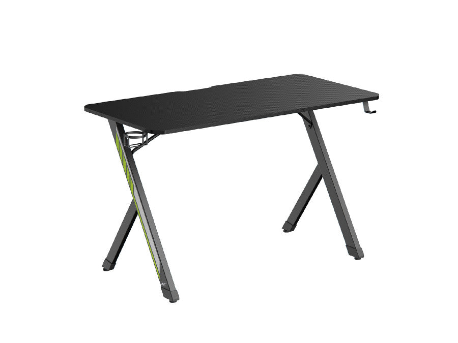 Birou gaming – dimensiune 120x60 cm, 75 kg, suport casti + pahar, negru