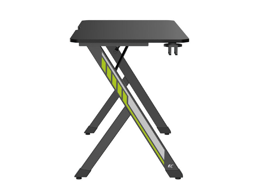 Birou gaming – dimensiune 120x60 cm, 75 kg, suport casti + pahar, negru