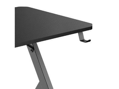 Birou gaming – dimensiune 120x60 cm, 75 kg, suport casti + pahar, negru