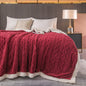Patura cocolino cu blana, dimensiune 200x230 cm, tricotaj