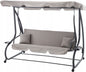 Balansoar gradina 3 locuri cu baldachin reglabil, perne si suport pahare, 210x120x170 cm, gri