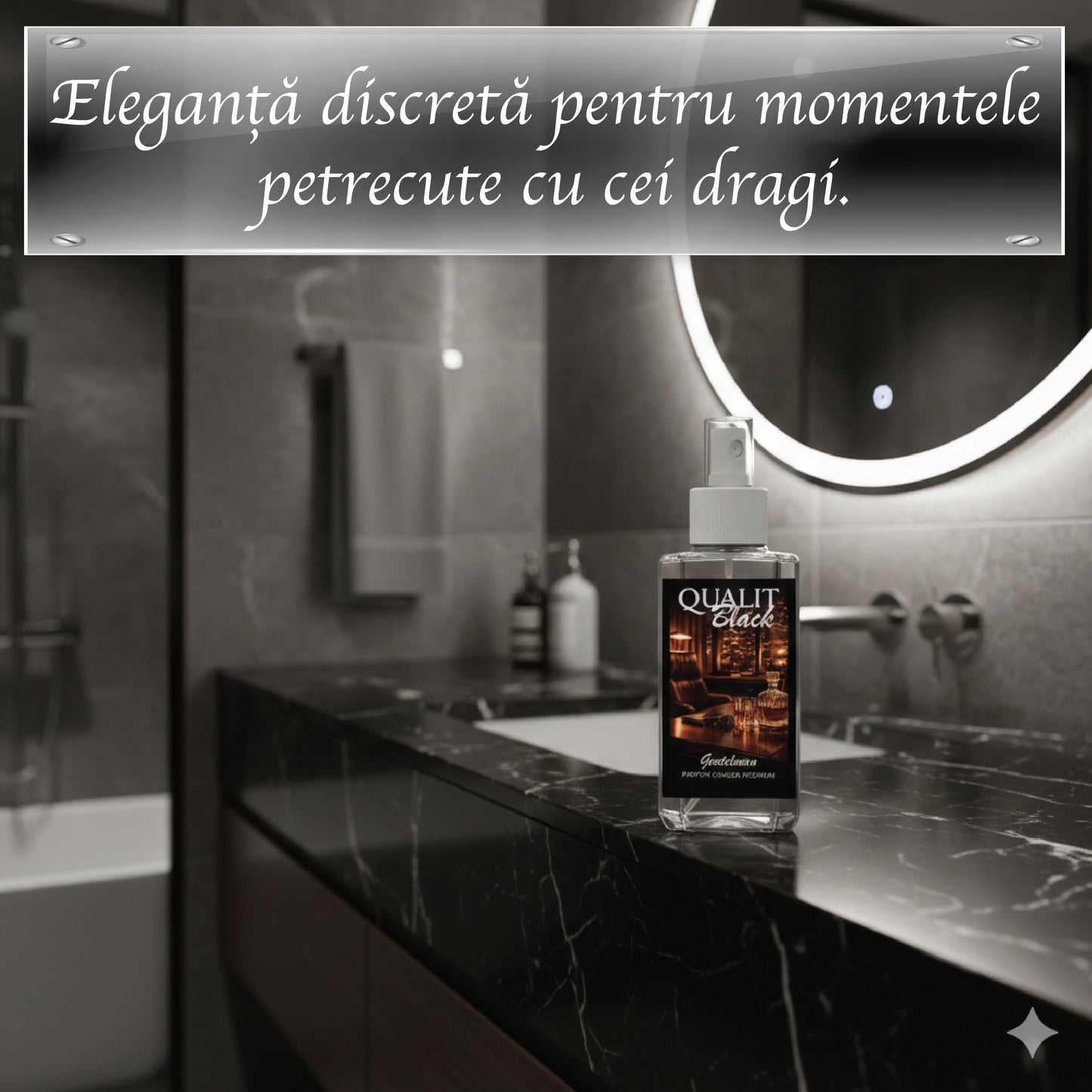 Parfum de camera concentrat, Qualit Black, Gentleman, 75 ml