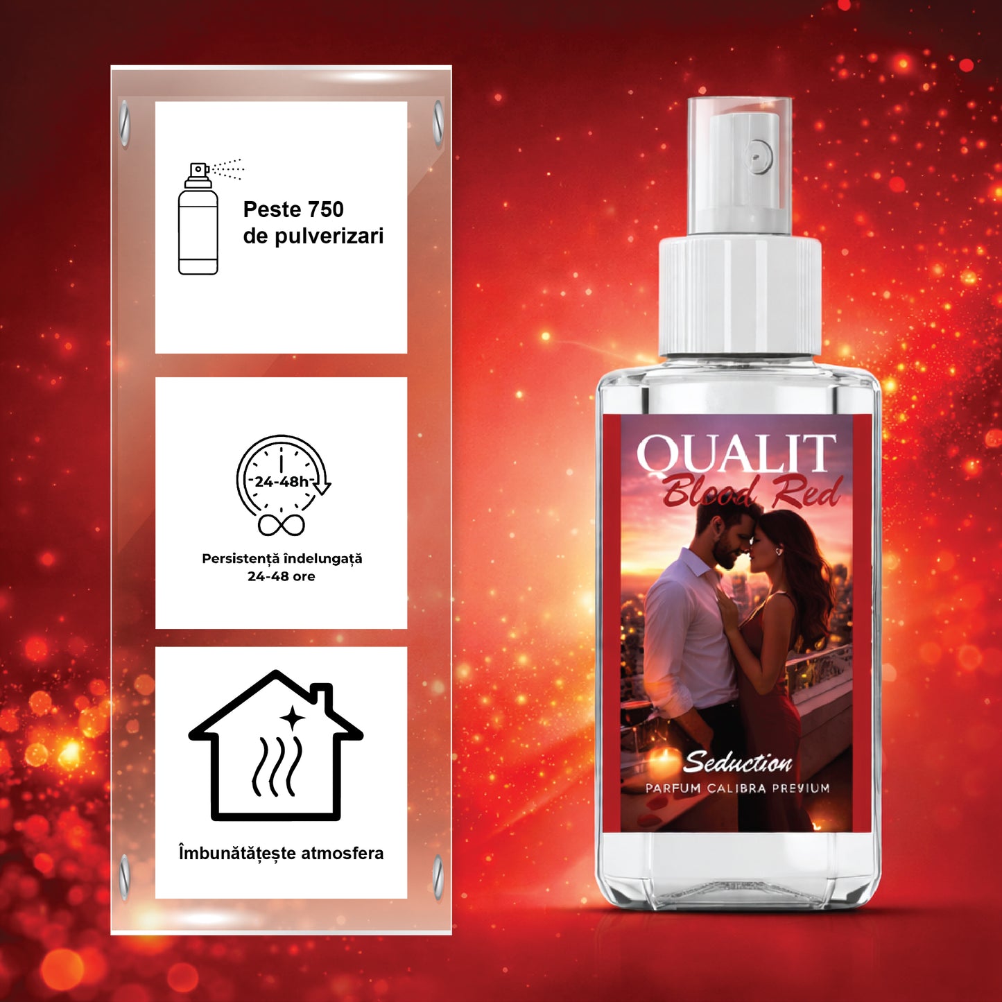 Parfum de camera concentrat, Qualit Blood Red, Seduction, 75 ml