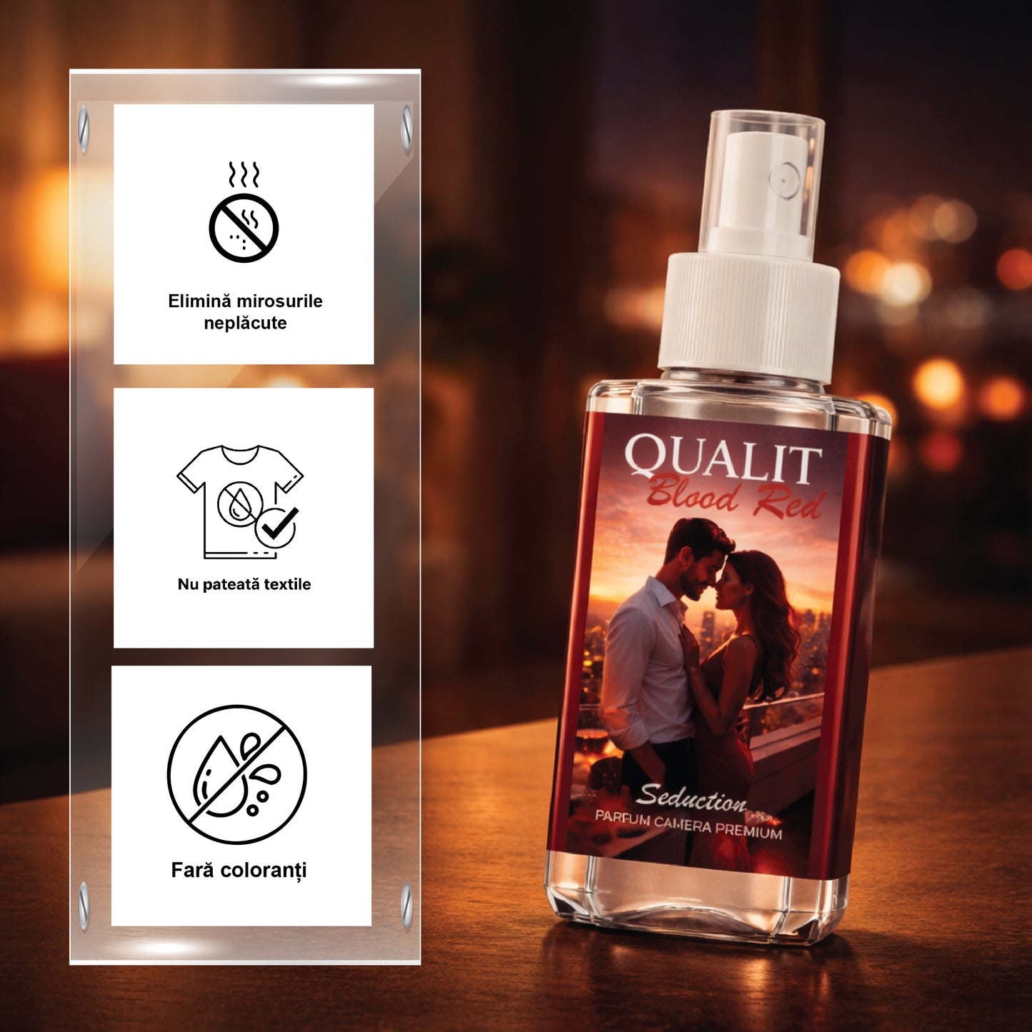 Parfum de camera concentrat, Qualit Blood Red, Seduction, 75 ml