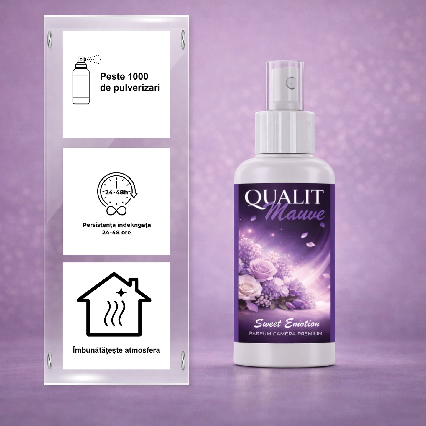 Parfum de camera concentrat, Qualit Mauve, Sweet Emotion, 100 ml