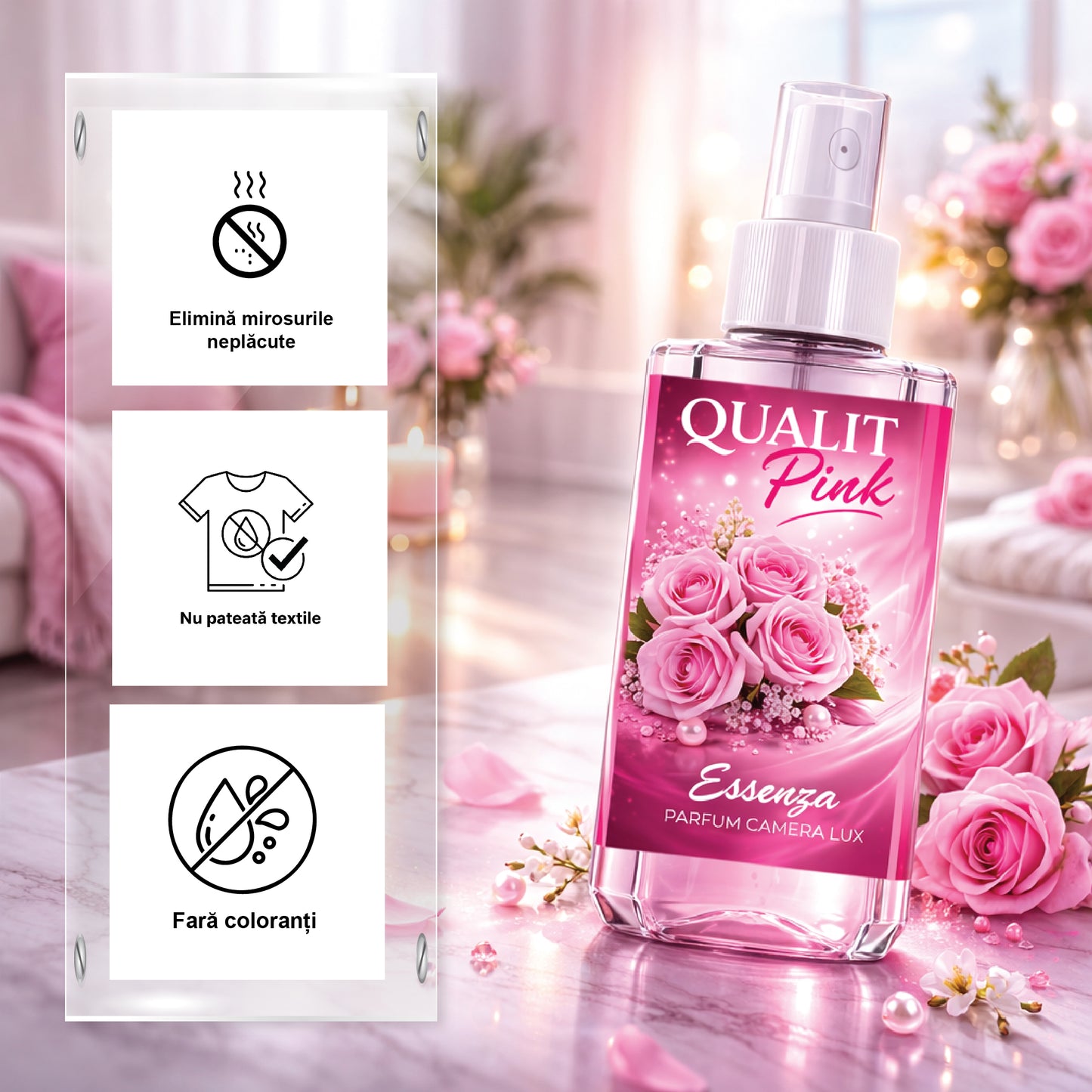 Parfum de camera concentrat, Qualit Pink, Essenza, 75 ml