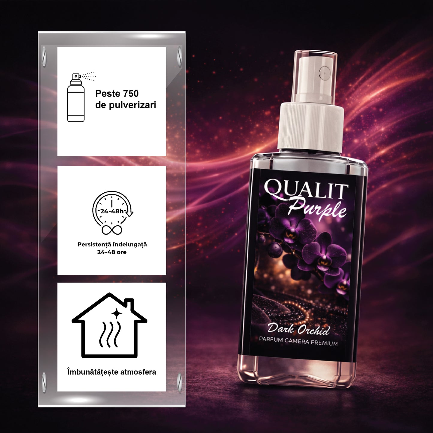 Parfum de camera concentrat, Qualit Purple Dark Orchid, 75 ml
