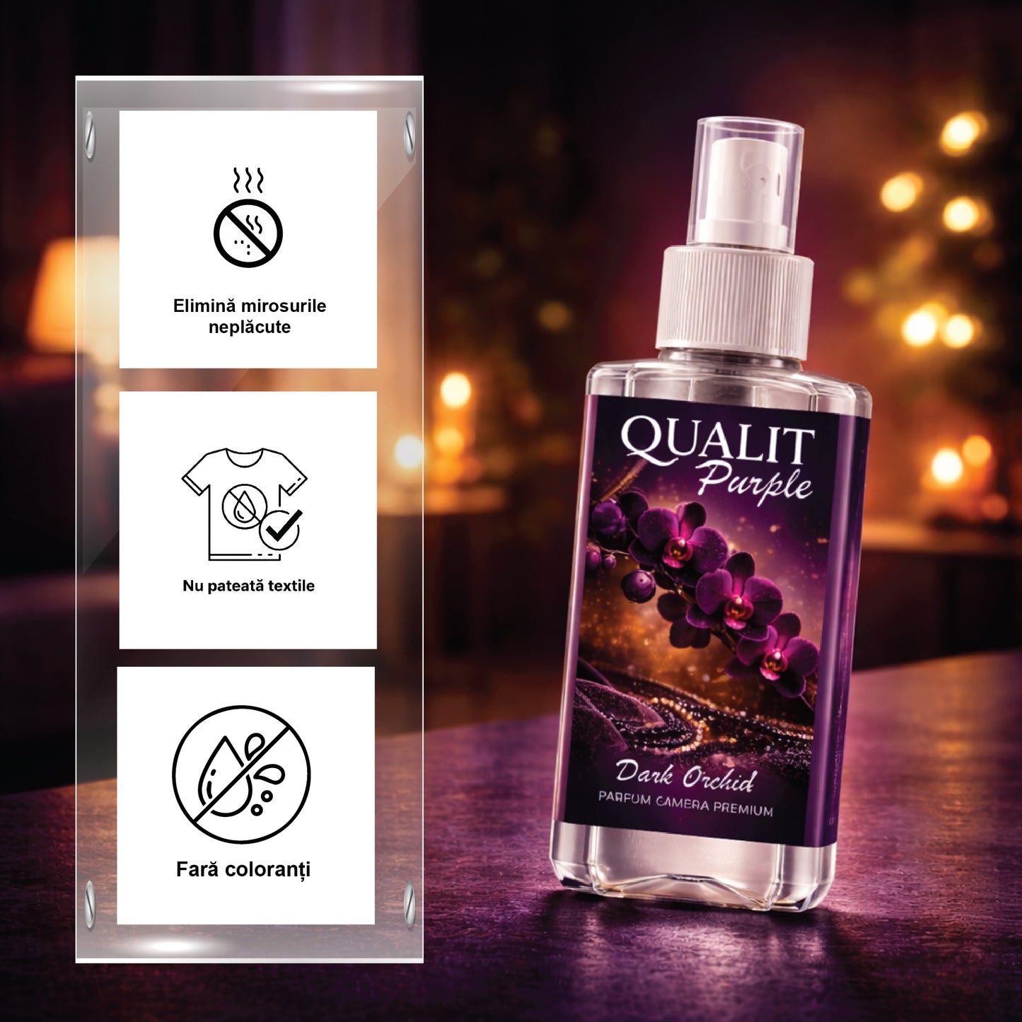 Parfum de camera concentrat, Qualit Purple Dark Orchid, 75 ml