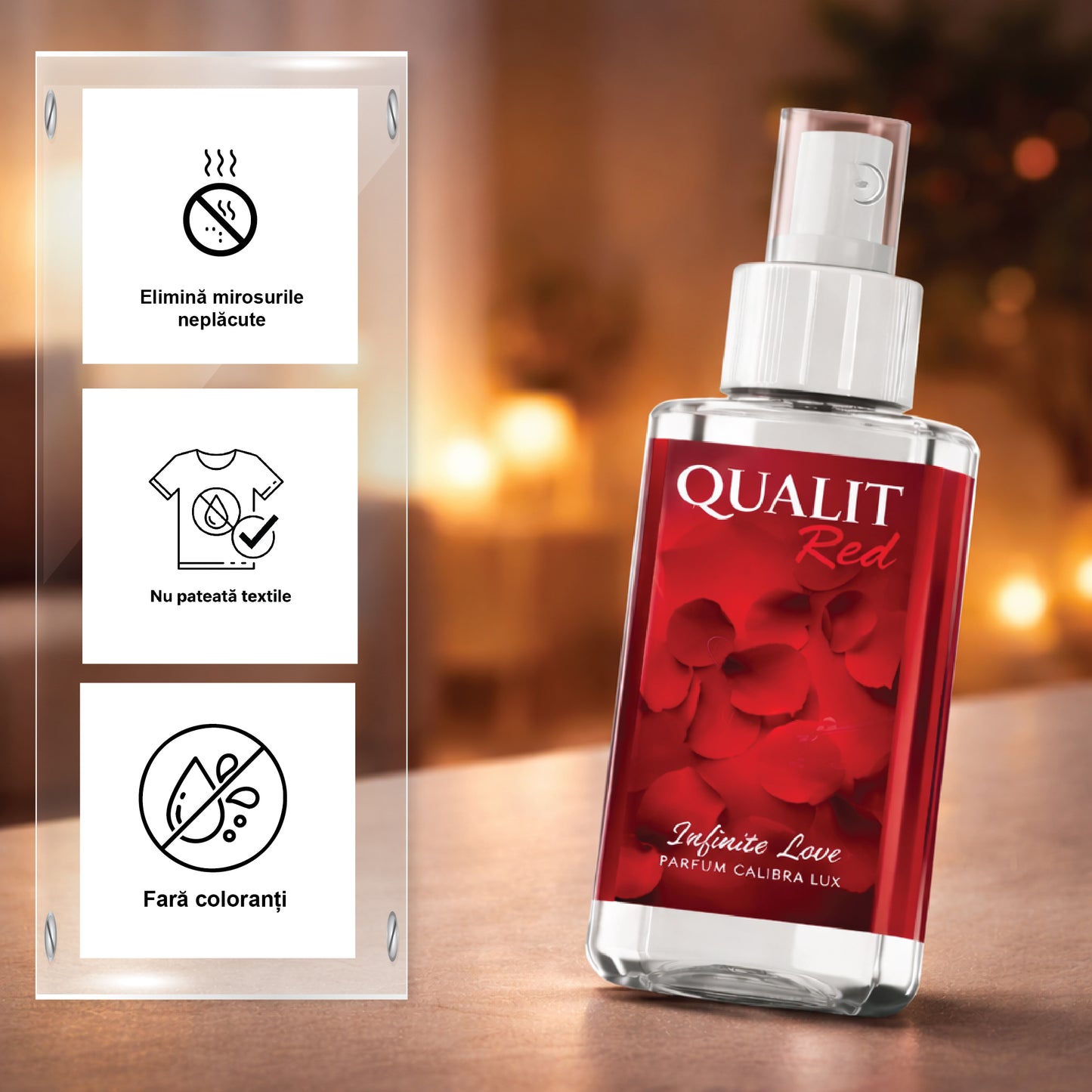 Parfum de camera concentrat, Qualit Red Infiniti Love, 75 ml
