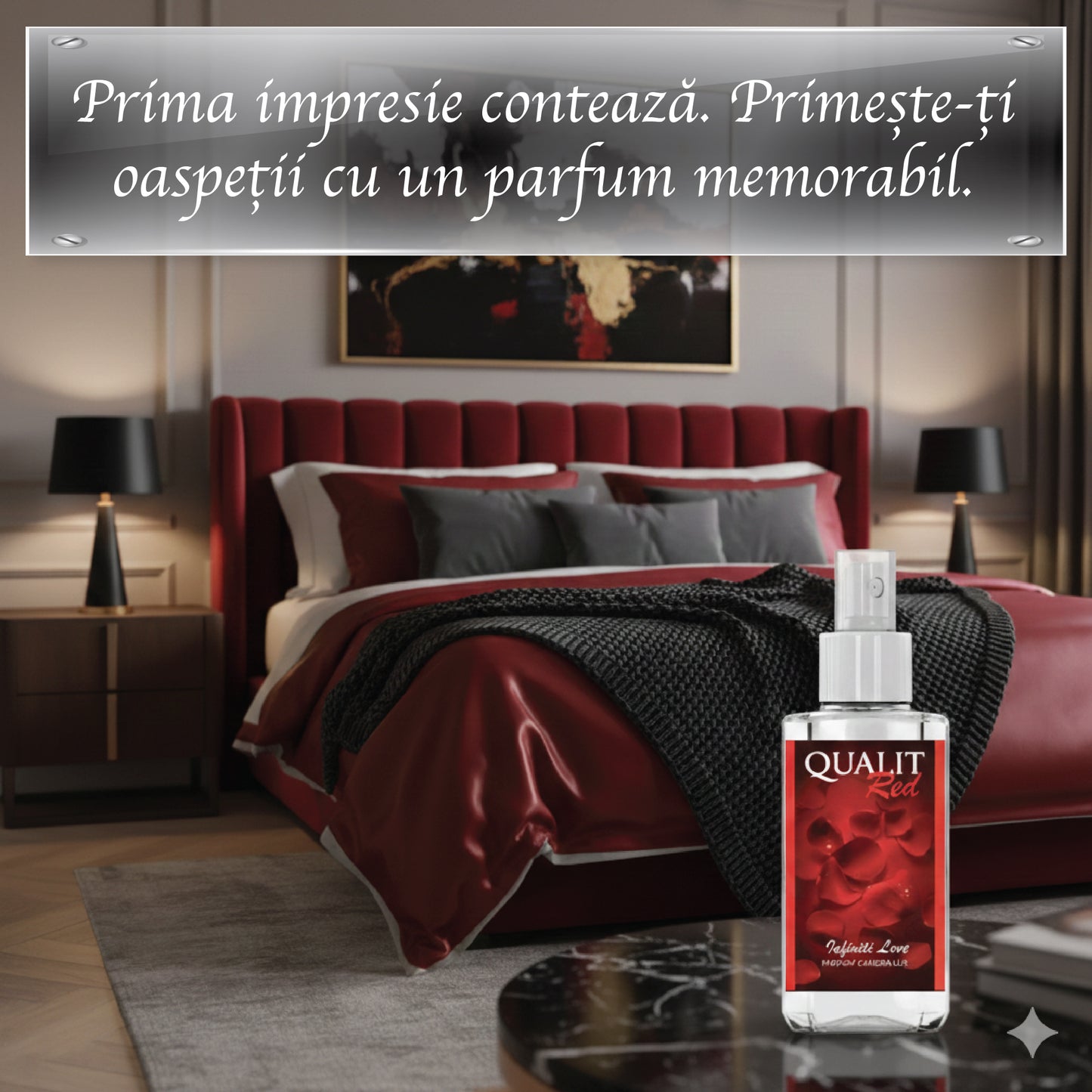 Parfum de camera concentrat, Qualit Red Infiniti Love, 75 ml
