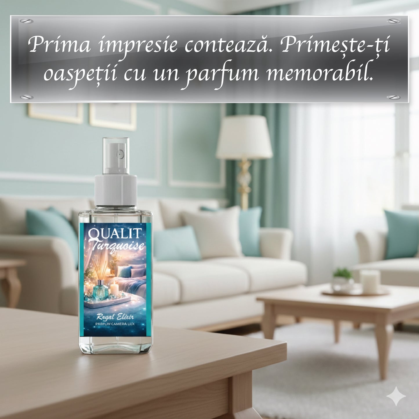 Parfum de camera concentrat, Qualit Turquoise, Royal Elixir, Seduction, 75 ml