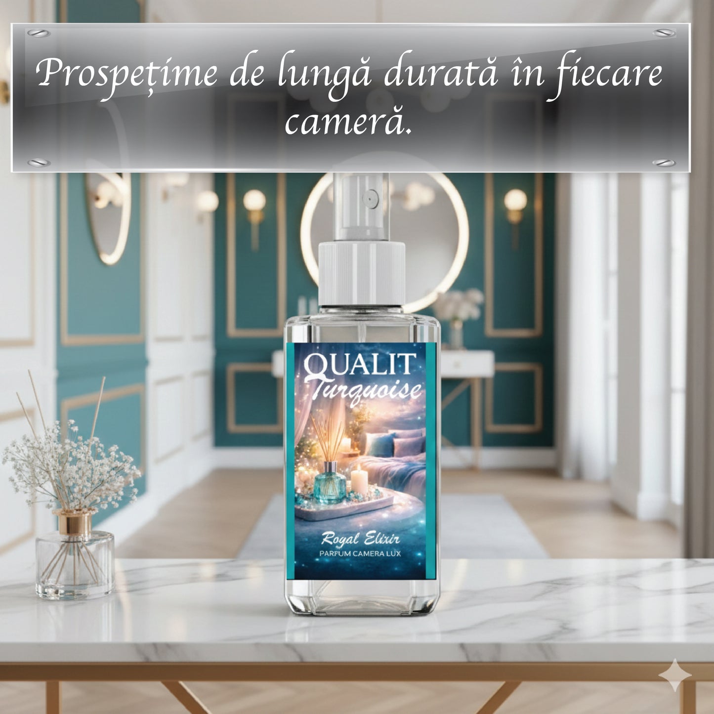 Parfum de camera concentrat, Qualit Turquoise, Royal Elixir, Seduction, 75 ml