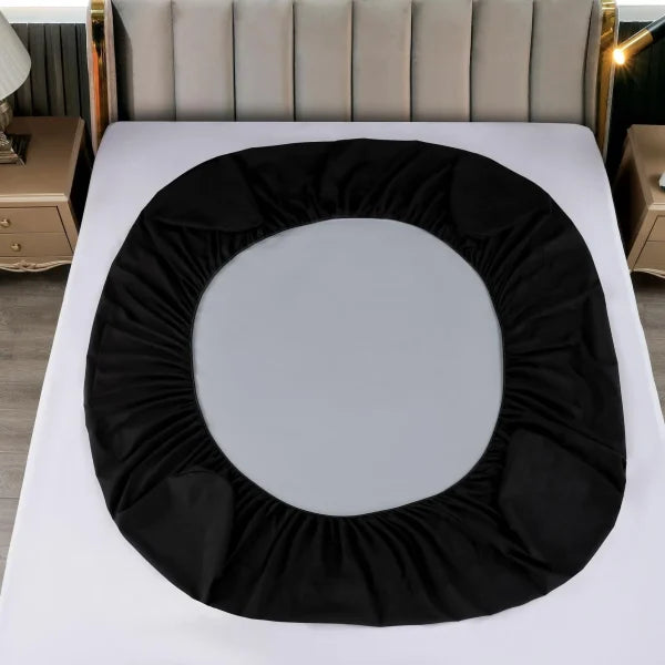 Husa de pat impermeabila cu elastic, culoare neagră, + 2 fete de perna