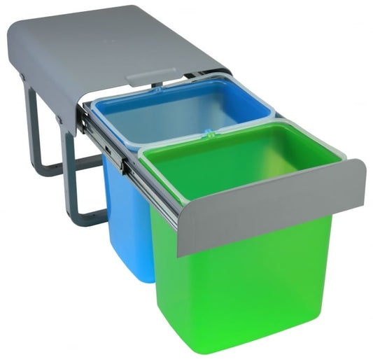 Cos gunoi incorporabil cu 2 compartimente x 16 litri
