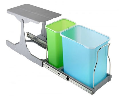 Cos gunoi incorporabil cu cu 2 recipiente 1 x 16 litri si 1 x 8 litri