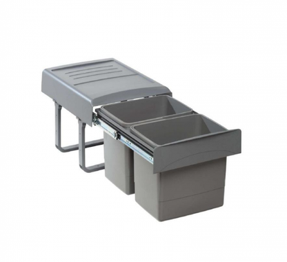 Cos gunoi incorporabil, colectare selectiva, cu 2 compartimente x15 litri