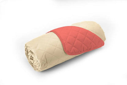 Cuvertura matlasata din microfibra,cu 2 fete Coral/Vanila, dimensiune 210x220cm