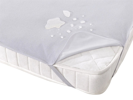 Protectie saltea impermeabila cu elastic, culoare alba, bumbac