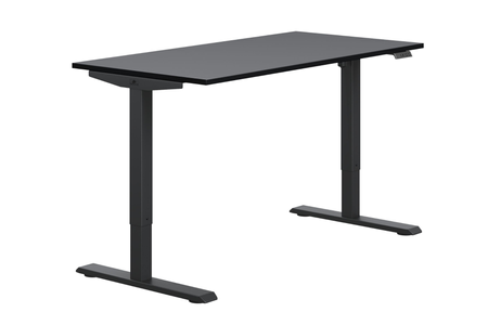 Birou reglabil electric Flexi  dimensiune 140x58 cm, inaltime 70–115 cm, motor electric, negru